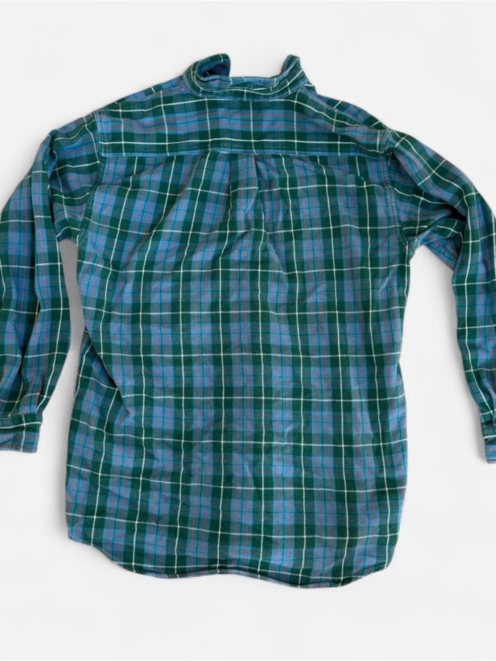 J.Crew vintage blue plaid heavyweight cotton button up - Picture 4 of 5